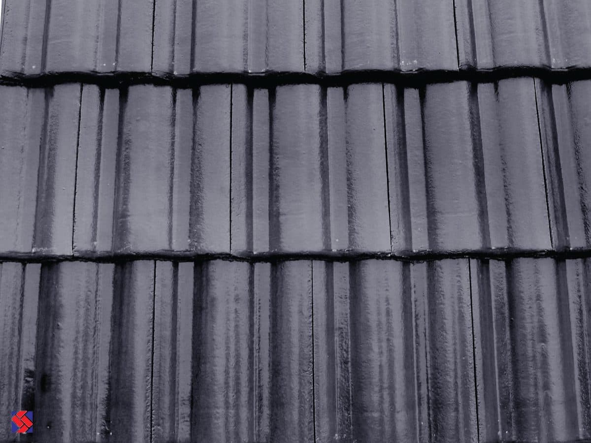 Charcoal concrete roof tile