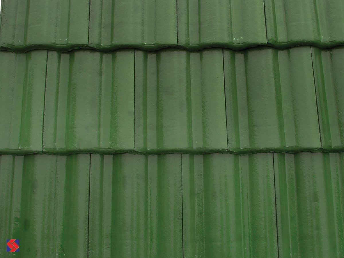 Green concrete roof tile