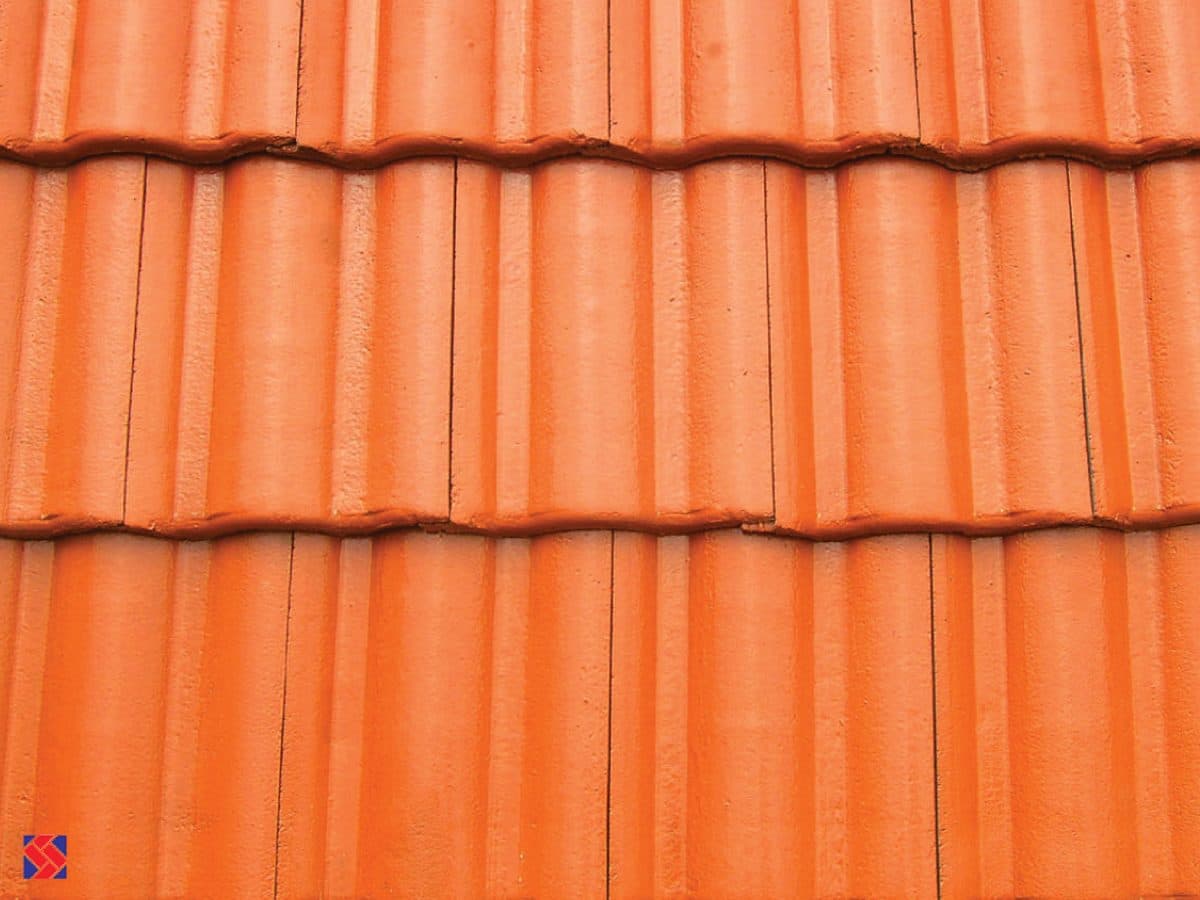 Orange concrete roof tile